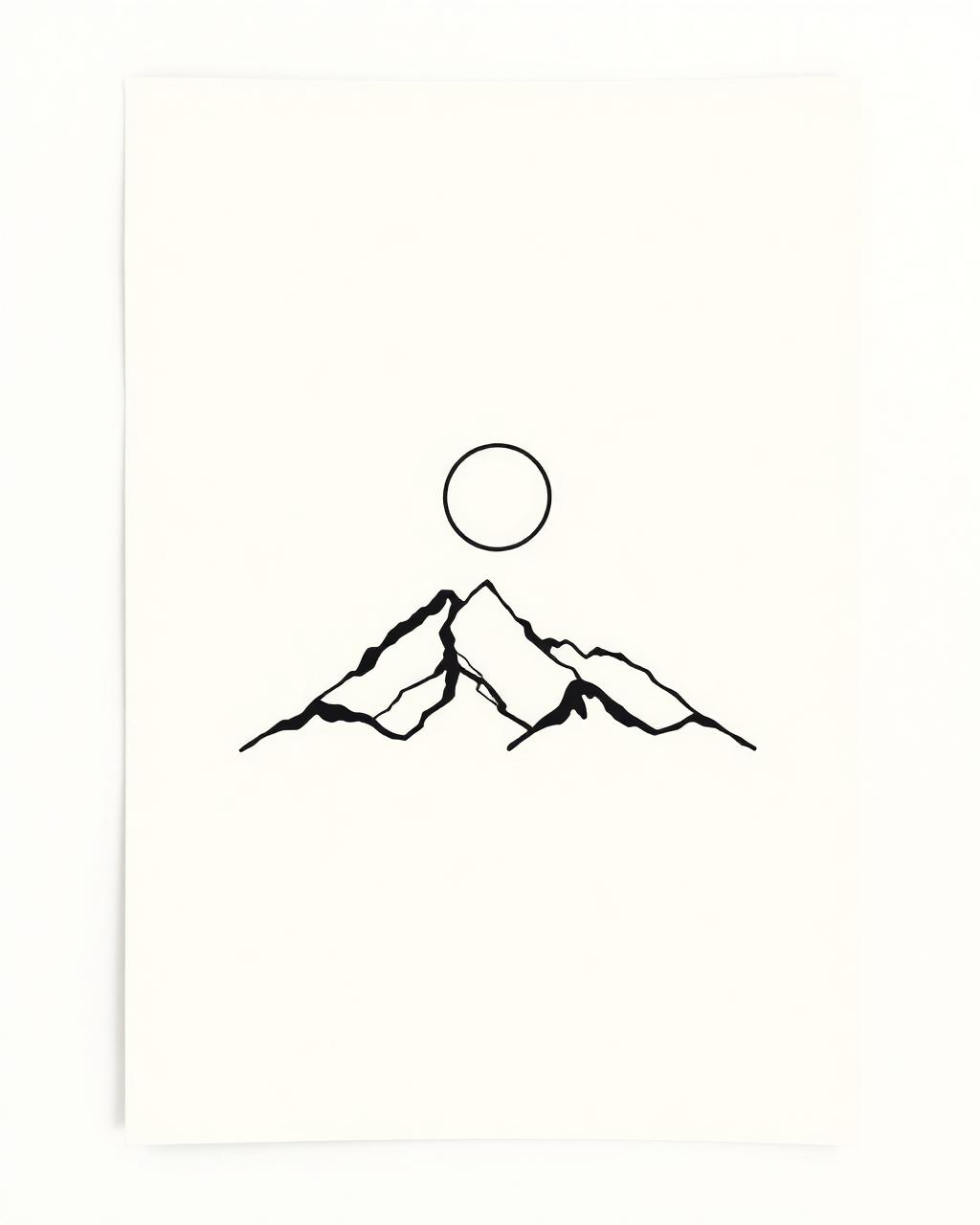Design for A mountain reduced to a few lines